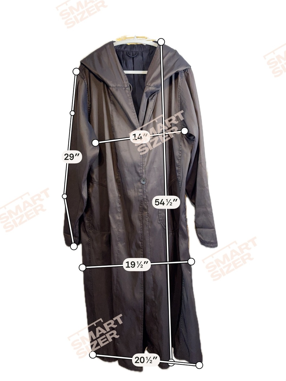 Long Hooded Black Trench Coat Women’s Size Large Nordstrom Reversible - Picture 12 of 12